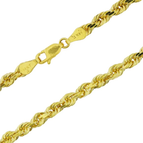 Stunning New 14k Yellow 22” Gold Rope Chain Italy 1.5 grams - Picture 4 of 9